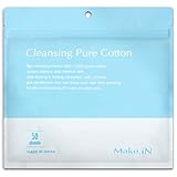 Make.iN クレンジング ピュア コットン 50枚入 大容量 CICA ヒト幹 コラーゲン うるおい 保湿 (1)