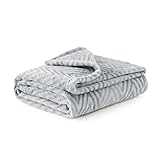 Bedsure ひざかけブランケット おしゃれ ブランケット 毛布 70x100cm 柄 ひざ掛け グレー おしゃれ 洗える
