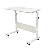 Dland 昇降式サイドテーブル 昇降式テーブル パソコンデスク サイドテーブル ミニテーブル ソファーサイド キャスター付き ナチュラル