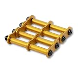 SmartBASE 連結カスタムチェーン アルミ 腰道具用 金具一式 3連結 1連結 ベルトループ金具対応 腰袋 工具差し 軽量 選べる7色 アルマイト 六角穴ねじ 長さ調整可能 汎用設計 互換性 公的機関強度試験済 (イエローゴールド, 3連チェーン)