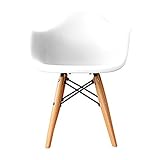 快適ホームズ キッズイームズチェア Bタイプ 肘付 ホワイト EA-006WH