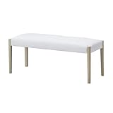 (株)関家具 ベンチ　110cm幅　座面/合皮　ホワイト/285855 ホワイト/ベンチ