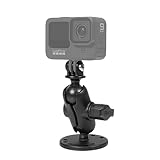 GoProカメラマウントセット ラウンドベース2.5" アーム(S) GoProアダプター [1インチ] 穴付き 平面ベース