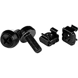 StarTech.com M6ネジ(12mm) & ケージナット 100セット ブラック サーバラック/キャビネットへの取付け専用 CABSCREWM62B