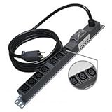 明工社 200Vコンセント 19インチラック用 16A 250V C13×7コ口 20A安全ブレーカ VCTケーブル3m L6-20P付 ME8635TA3