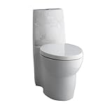 KOHLER K-14338-SMC-0 Empress Bouquet Design on Saile One-Piece Elongated Dual-Flush and Saile Quiet-