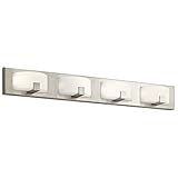 Elan 83893 Bethwin Vanity Bath壁照明、4ライトLED合計40ワット、つや消しニッケル