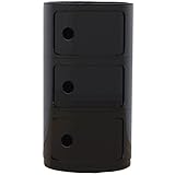 ottostyle.jp ハイラウンドストレージキャビネット (約)幅32cm×奥行32cm×高さ58cm (BLACK/ブラック) シンプルなデザインが...