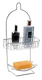Basicwise QI003490 メタルワイヤーハンギングバスルームシャワーストレージラック クローム