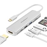 USB C ハブ 6-in-1アダプタ hdmi type-c ドッキングステーション PD 100W 急速充電ポート 4K@30HZ USB3.0 高速データ転送 SD/TFカード マルチディスプレイ Macbook proなど対応 軽量