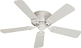 Quorum International 151425-8 Medallion Flush Mount Patio Ceiling Fan with Studio White Blades, 42-I