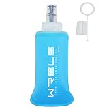 ソフトフラスク ハイドレーション ランニング ボトル 水筒 150ml/250ml/500ml 折りたたみ 防塵キャップ付き 軽量 トララン マラソン ハイキング 登山(水色,150ml)