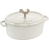 (White) - Staub 1123102 Cast Iron Coq Au Vin Cocotte, 5.4l, White