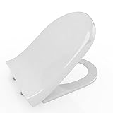 クイックリリースToilet Seat withカバー、簡単クリーニング&変更ヒンジ, Fitsほとんどのメーカーの便器( U / Vシェイプ、米国ストック ホワイト AMB005108