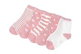 clearly ベビ－ キッズ 靴下 かわいい シンプル 星 ハ－ト ボ－ダ－ 5足セット 6ｹ月～6歳くらい (0-1, ピンク)