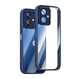 [SinRenn] コンパチブルMotorola Moto G64 5G/Moto G64Y 5G ケース クリア 360°全面保護 薄型 レンズ保護 スマホケース 耐久性 透明PC背面+ソリッドカラー TPUフレーム 耐衝撃 携帯カバー 黄変 擦り傷防止 米軍MIL規格 落下防止 携帯ケース モトローラg64 5G/g64Y 5G/g54 5G スマホカバー （ブルー）