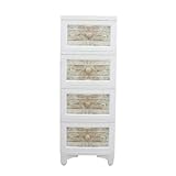 Lilou de coco（リルデココ） 北欧風ビンテージチェスト 4段 アンティークホワイト