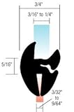 CRLツーピース自己シールWeatherstrip 3 / 32 " to 5 / 32 "パネル – 3 / 16 " to 1 / 4 "ガラス