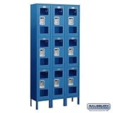 Assembledシースルートリプル層3ワイドロッカー色:ブルー、サイズ: 78 " H x 36 " W x 18 " D