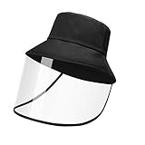 WOOLIKE 漁師帽 サンバイザー 取り外せない 花粉症対策ハット 日よけ帽子 折り畳み UVカットキャップ 男女兼用（ブラック漁師帽＆取