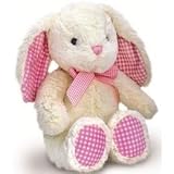 Keel Toys Nursery Cream Gingham Rabbit Pink 25cm by Keel Toys