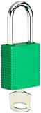 Bradyプラスチックロックアウト/タグアウト南京錠、Keyed Alike、1 – 3 / 4ボディ長、1 – 1 / 2シャックルクリアランス、グリーン( Pack of 6 ) by Brady