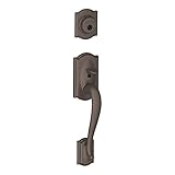 Schlage F58 CAM 613 Camelot Exterior Handleset with Deadbolt, Oil Rubbed Bronze (Exterior Half Only)
