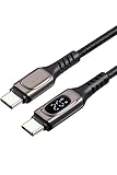 サンワダイレクト USB Type-C ケーブル PD 電力表示 機能付き PD対応 100W 急速充電 1m 高耐久 メッシュケーブル ブラック 500-USB076