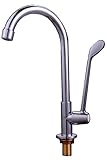 Life System 洗面 キッチン用 シングルレバー 単水栓 グースネック スワン 洗面台 ロング レバー 蛇口 T24 (ロングレバー)