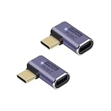 WYMECT usb c 変換アダプタ usb4.0 cタイプ 変換プラグ タイプc l 変換 40Gbps高速転送 PD240W 5A急速充電 8K@60Hz映像出力 type-c l字 Thunderbolt 3 Mac Book Pro Switch NexusなどのType C機器に対応 (240Wメスオス五番2個)