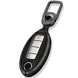 [AMACHER] NISSAN 日産 デイズ セレナ エクストレイル エルグランド スカイライン ノート キューブ ジューク デュアリス フーガ マーチ リーフ ムラーノ ラディオ シルフィ ティーダ など 専用 亜鉛 金属製 スマート キーケース (ブラック)
