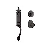 Baldwin FDCOTXRUSRAR481 Reserve Full Dummy Handleset Cottonwood x Rustic with Rustic Arch Rose, Dark