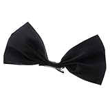Lovoski サテン製　ヘアクリップ　可愛い　ボー　ウィッグクリップ　黒い