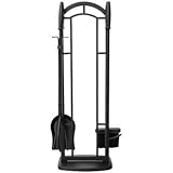 Uniflame 5-pieceブラック錬鉄Fireセット円柱ハンドル付き