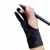 Beho-すべてのグラフィックタブレットのための安全手袋のアーティストグローブブラック2指の防汚右と左手