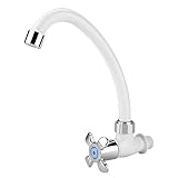 ABS キッチン蛇口 キッチン用水栓 冷たい給水栓 洗面器アクセサリー 手洗い器 1/4回転 野菜洗い 洗面器 キッチンシャワー 1/4レバー開閉式 水節約 高品質 ネジ接続 (03)
