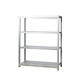 スチールラックのキタジマ 軽中量棚 100kg 単体 幅150×奥行45×高さ150cm 4段 亜鉛メッキ 100kg/段