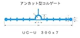 ポリビン止水板アンカット型コルゲートUC-U300mm×7mm×20m巻 グレー