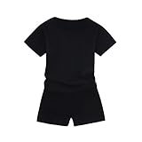 Aliciga 子供服 セットアップ 男の子 女の子 半袖 Tシャツ + ショートパンツ 二点セット ベビー服 無地 かわいい カッコイイ ファッション 人気 ダンス スポーツ 保育園 旅行 普段着 