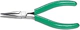 Xcelite LN54V Diagonal Thin Long Nose Plier with Green Cushion Grip Handle, Serrated Jaw, 5' Length,