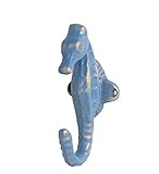 メタル装飾壁フックアンティーク調ブルー仕上げCast Iron Seahorse壁フック4 1 / 2インチ高さ4.5 X 2 X 2.5インチブルーモデル# 30084