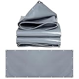 帆布トラックシート 6x8.5 m 500g/m² 軽トラ用 シートフレーム対応 防水 厚手 高耐久 平積み LXX94W, グレー