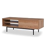 LOWYA（ロウヤ） テレビ台 テレビボード 引き出し2杯 オープン収納 タップ収納 スチール脚 大型テレビ対応 木目調 日本製 幅120㎝ シャビーナチュラル