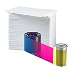 Datacard 525100-001-S96 カラーリボン YMCKT - Sigma SL1、Sigma SL2、Sigma SL3プリンター用 500 IDゾーンプレミアムホワイトブランクプラスチックCR80 30ミルPVCカード付き250枚プリント
