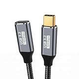 Type C 延長ケーブル 0.5M USB C to C 延長コード USB3.2 Gen2(10Gbps) 100W PD急速充電対応 ナイロン編み MacBook、Surface、Dell XPS、Xperia、Galaxy、Pixel等のType-C機器対応