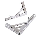 B Blesiya 2本　ステンレス　Ｌ字型　棚受け　ブラケット　折りたたみ　棚支え　耐荷重59kg 　