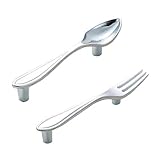 F Fityle クリエイティブ　スプーン型　プル　ハンドル　キッチン　キャビネット　棚板　ノブ　2本　