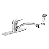 Moen 8717 Commercial M-Dura Single-Mount Kitchen Faucet with 12-Inch Spout Reach and Side Spray, 1.5
