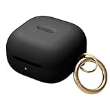 【elago】 Galaxy Buds2 Pro/Buds 2 / Buds Pro/Buds Live/FE 対応 ケース シリコン カラビナ 耐衝撃 薄型 ケースカバー 衝撃 吸収 ソフト 傷防止 落下防止 保護 カバー [ ギャラクシーバッズ 2 / プロ/ライブ 他 対応 ] HANG CASE ブラック
