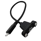 USB 3.1 タイプC Type Cオス- メス延長データケーブル 30CM 両端直角型 設計パネルと雌データ充電とデータ転送延長ケーブルUSB-C 3.1タイプC メスネジ穴マウント